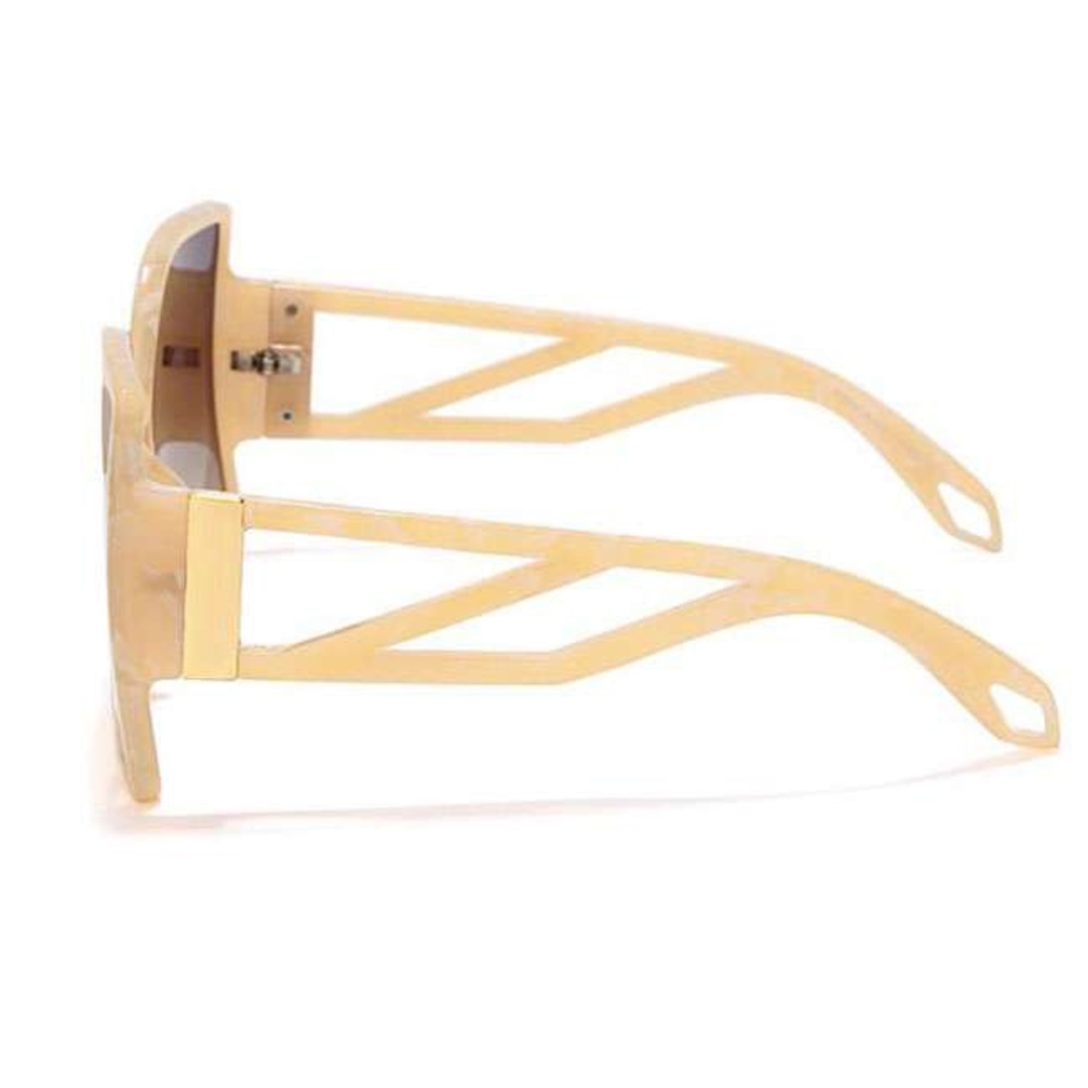 Ivory Oversized Geo Frame Sunglasses - Picture 2 of 3